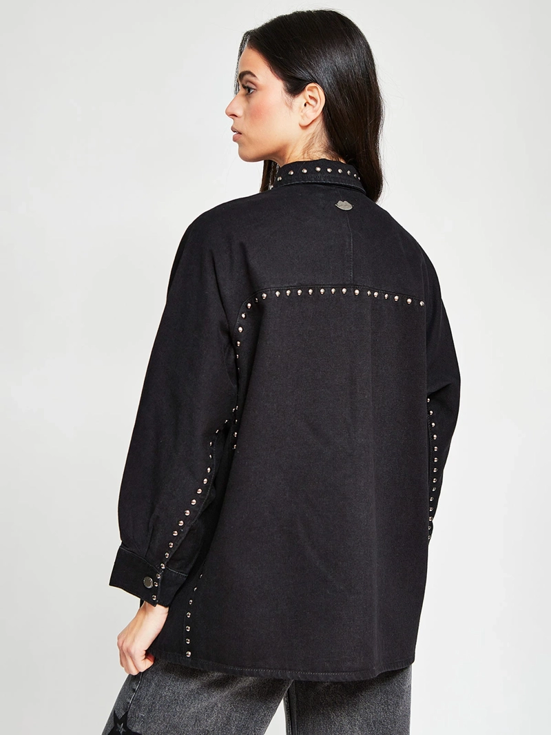 CHAQUETA MUJER BARBADOS ALGODÓN DENIM TACHAS - 3