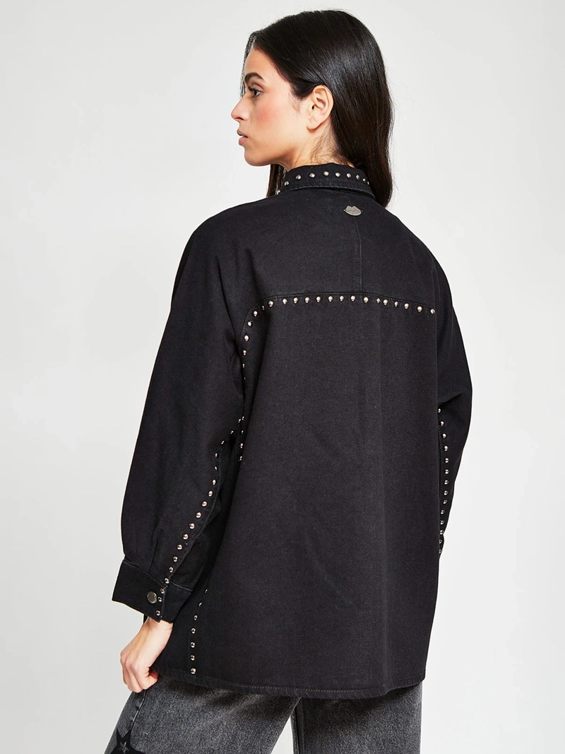 CHAQUETA MUJER BARBADOS ALGODÓN DENIM TACHAS - 3