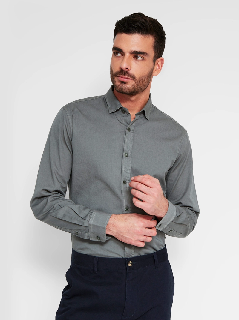 CAMISA HOMBRE CACHAREL ALGODÓN MANGA LARGA - 1