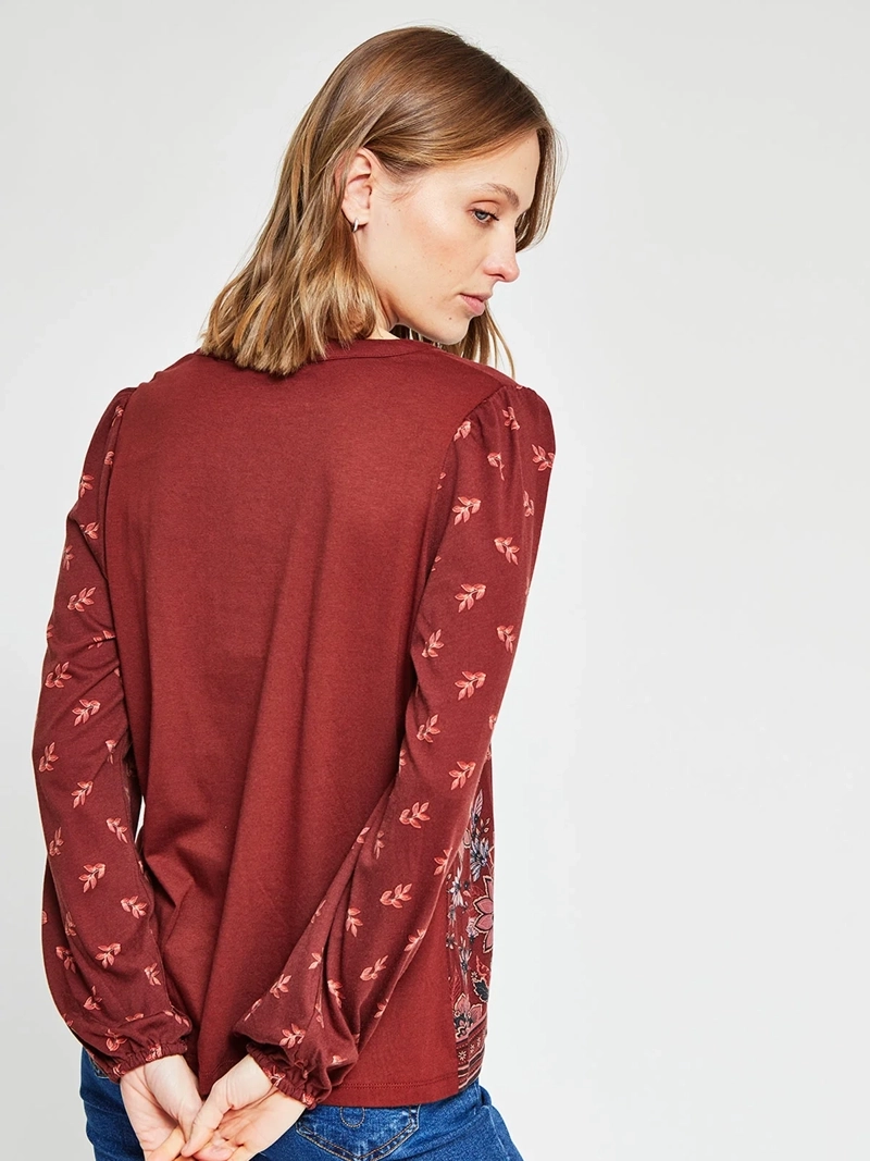 POLERA MUJER AZIZ ALGODÓN MANGA LARGA ESTAMPADA - 3