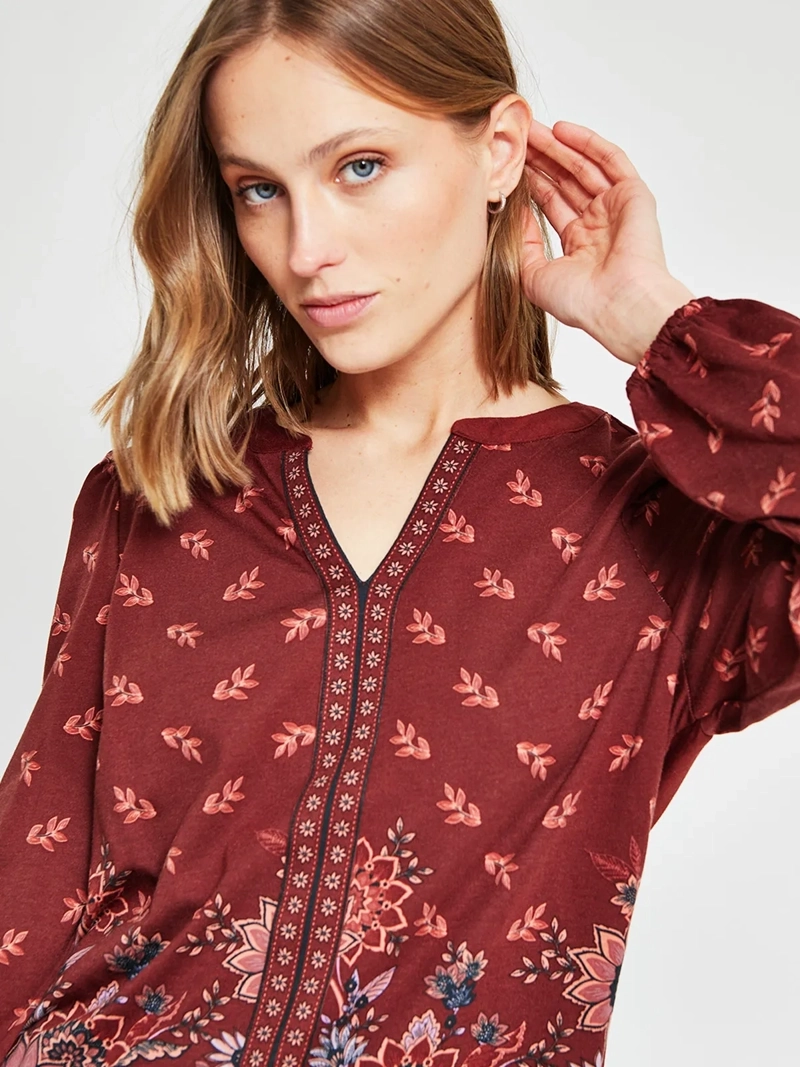 POLERA MUJER AZIZ ALGODÓN MANGA LARGA ESTAMPADA - 4