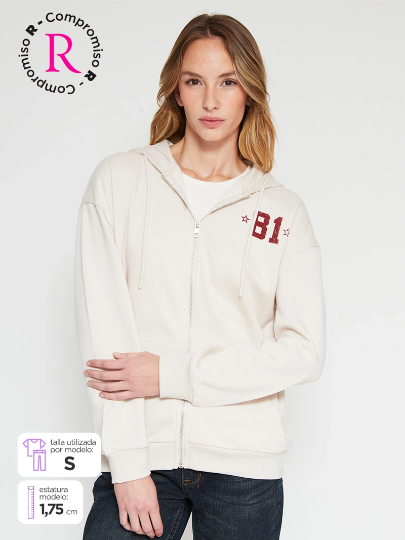 POLERÓN MUJER INDEX ALGODÓN MANGA LARGA OVERSIZE - 1
