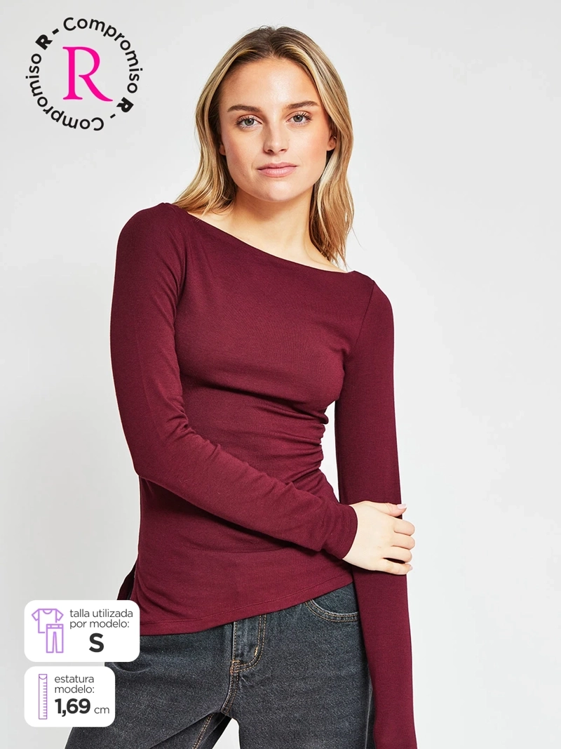 POLERA MUJER INDEX MANGA LARGA ASIMÉTRICA - 1