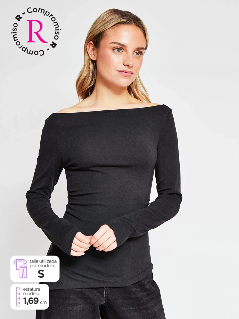 POLERA MUJER INDEX MANGA LARGA ASIMÉTRICA - 1