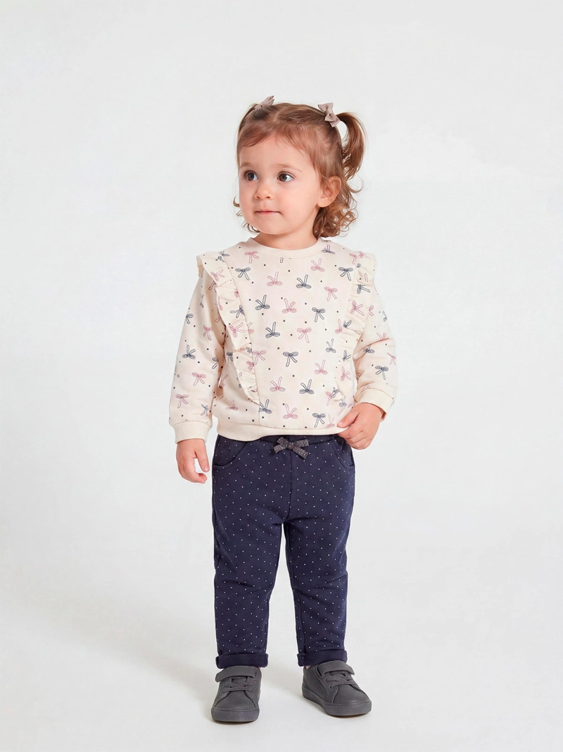 CONJUNTO NIÑA BABY HARVEST POLERÓN VUELOS ESTAMPADO Y PANTALÓN DE BUZO - 1