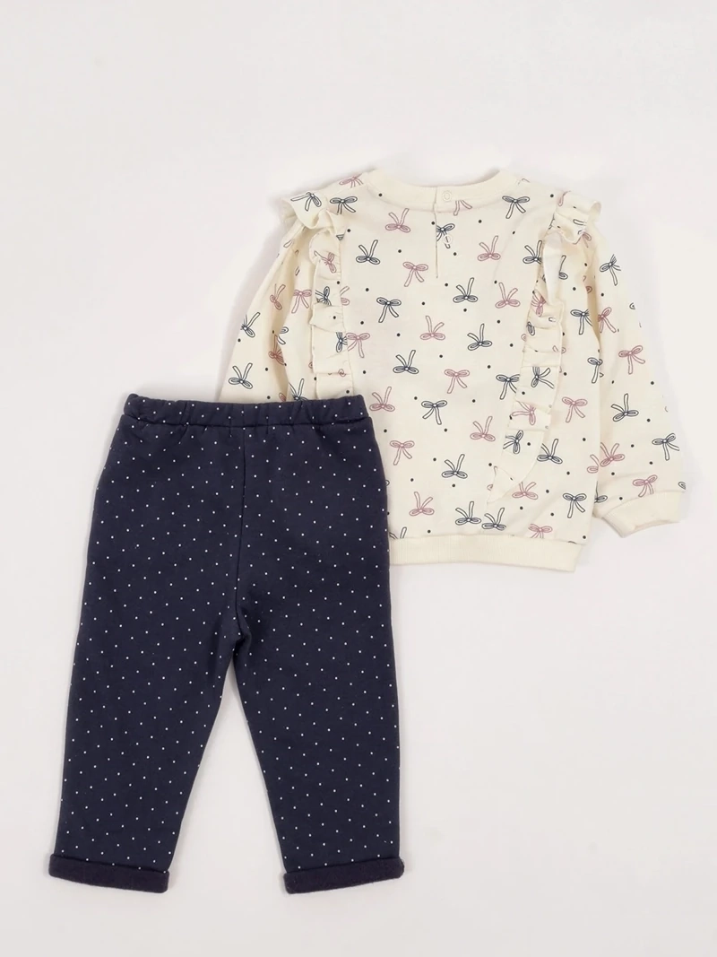 CONJUNTO NIÑA BABY HARVEST POLERÓN VUELOS ESTAMPADO Y PANTALÓN DE BUZO - 4