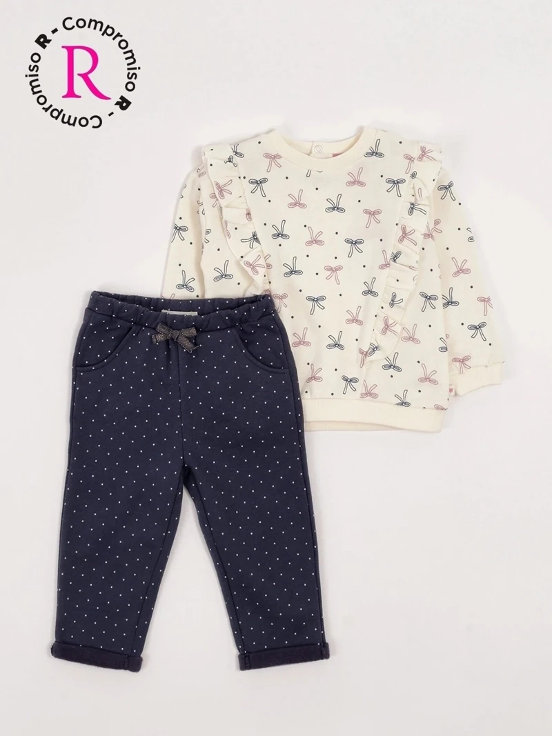 CONJUNTO NIÑA BABY HARVEST POLERÓN VUELOS ESTAMPADO Y PANTALÓN DE BUZO - 3