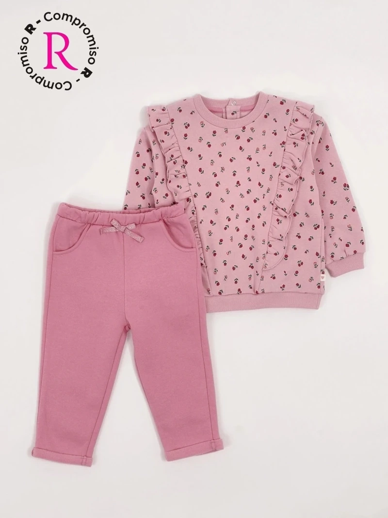 CONJUNTO NIÑA BABY HARVEST POLERÓN VUELOS ESTAMPADO Y PANTALÓN DE BUZO - 3