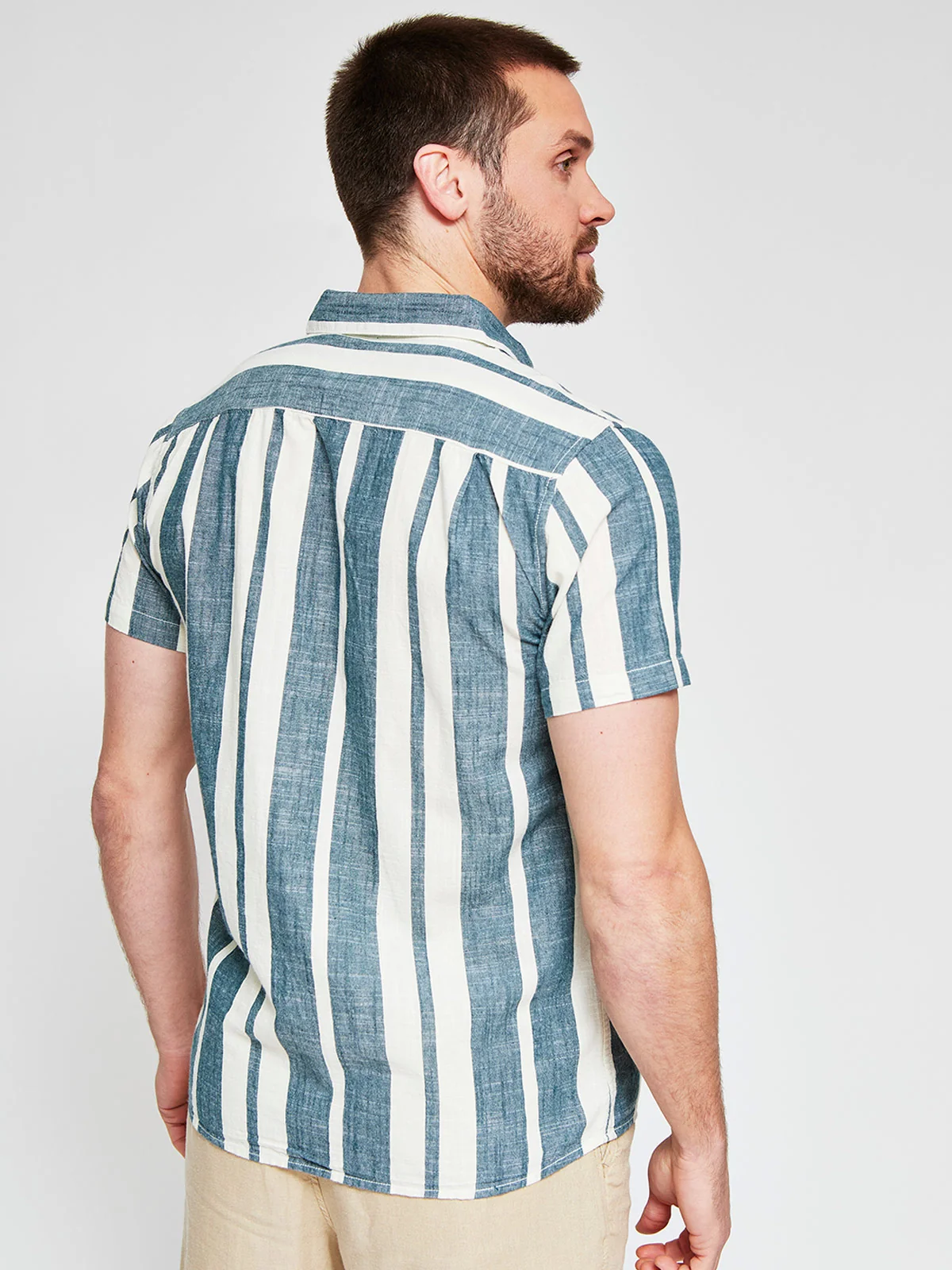 CAMISA HOMBRE CLOUDBREAK ALGODÓN MANGA CORTA RAYAS - 2