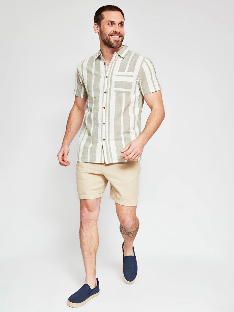 CAMISA HOMBRE CLOUDBREAK ALGODÓN MANGA CORTA RAYAS - 4