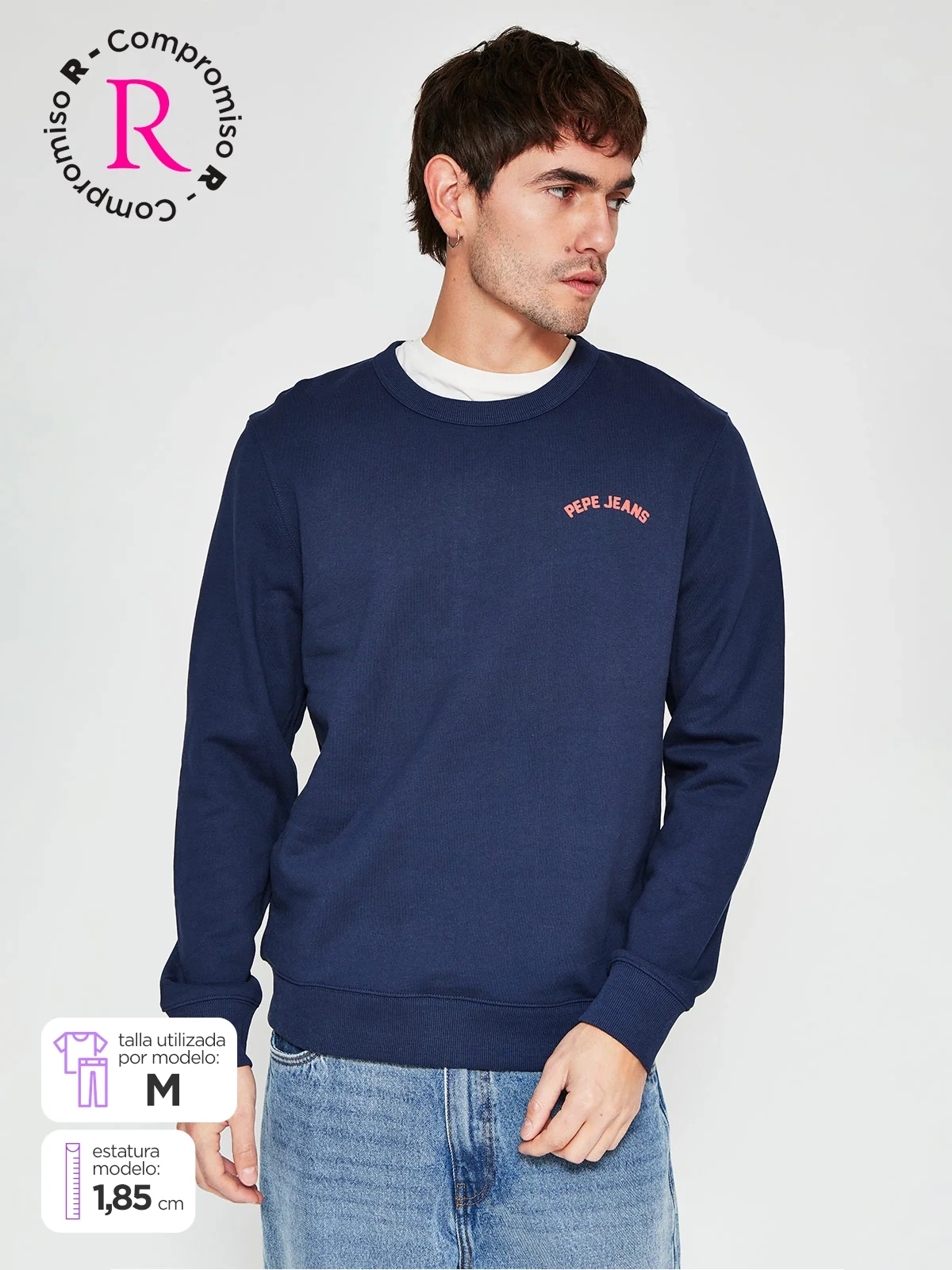 POLERÓN HOMBRE PEPE JEANS ALGODÓN CUELLO REDONDO ESTAMPADO