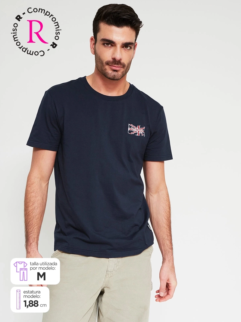 POLERA HOMBRE PEPE JEANS ALGODÓN CUELLO REDONDO MANGA CORTA ESTAMPADA - 1