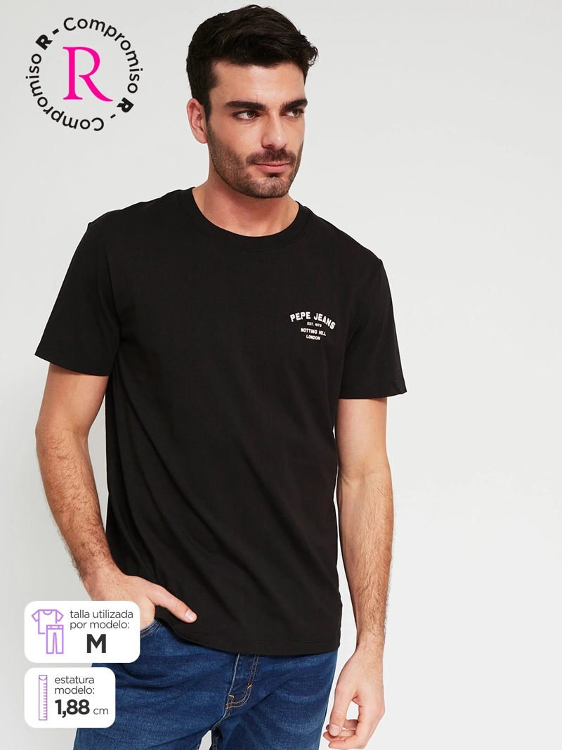 POLERA HOMBRE PEPE JEANS ALGODÓN CUELLO REDONDO MANGA CORTA ESTAMPADO - 1