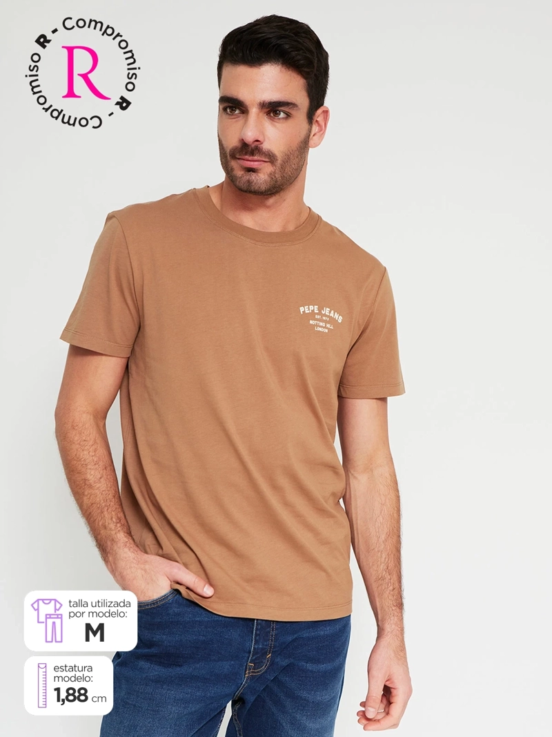 POLERA HOMBRE PEPE JEANS ALGODÓN CUELLO REDONDO MANGA CORTA ESTAMPADO - 1