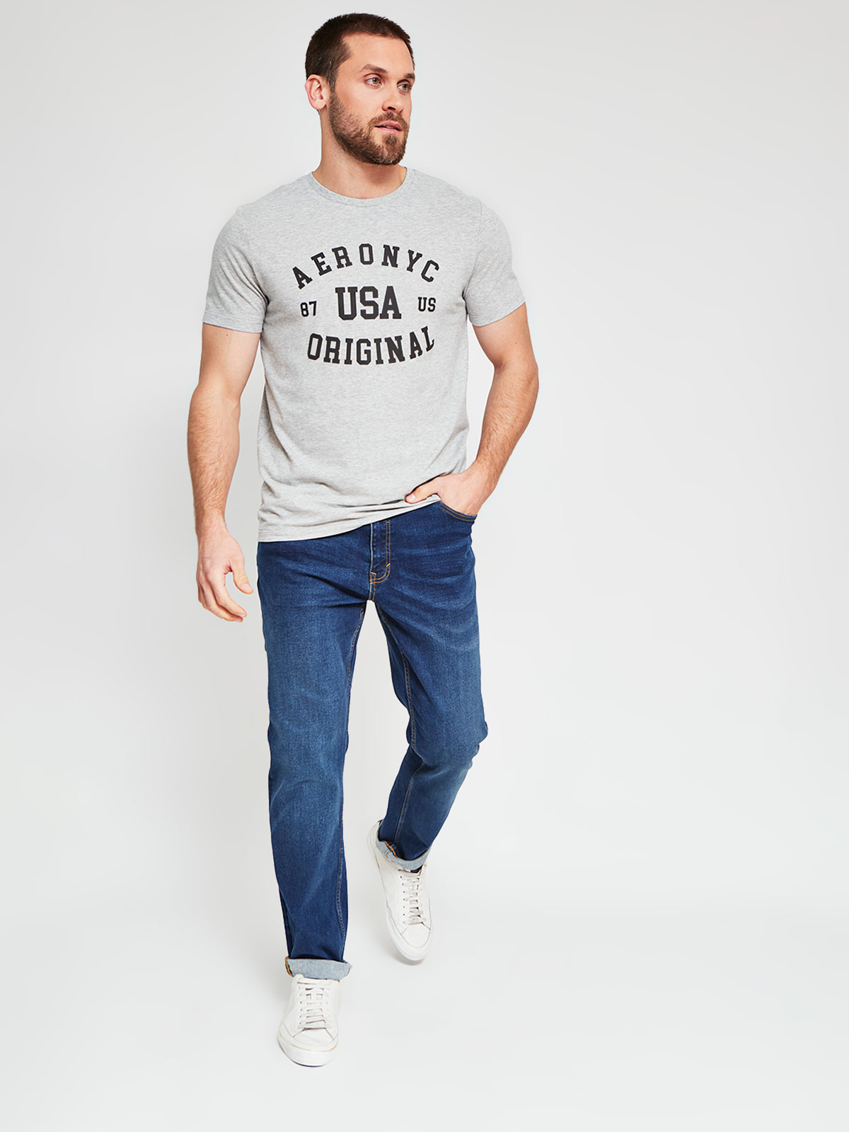 POLERA HOMBRE AEROPOSTALE ALGODÓN CUELLO REDONDO ESTAMPADO - 4