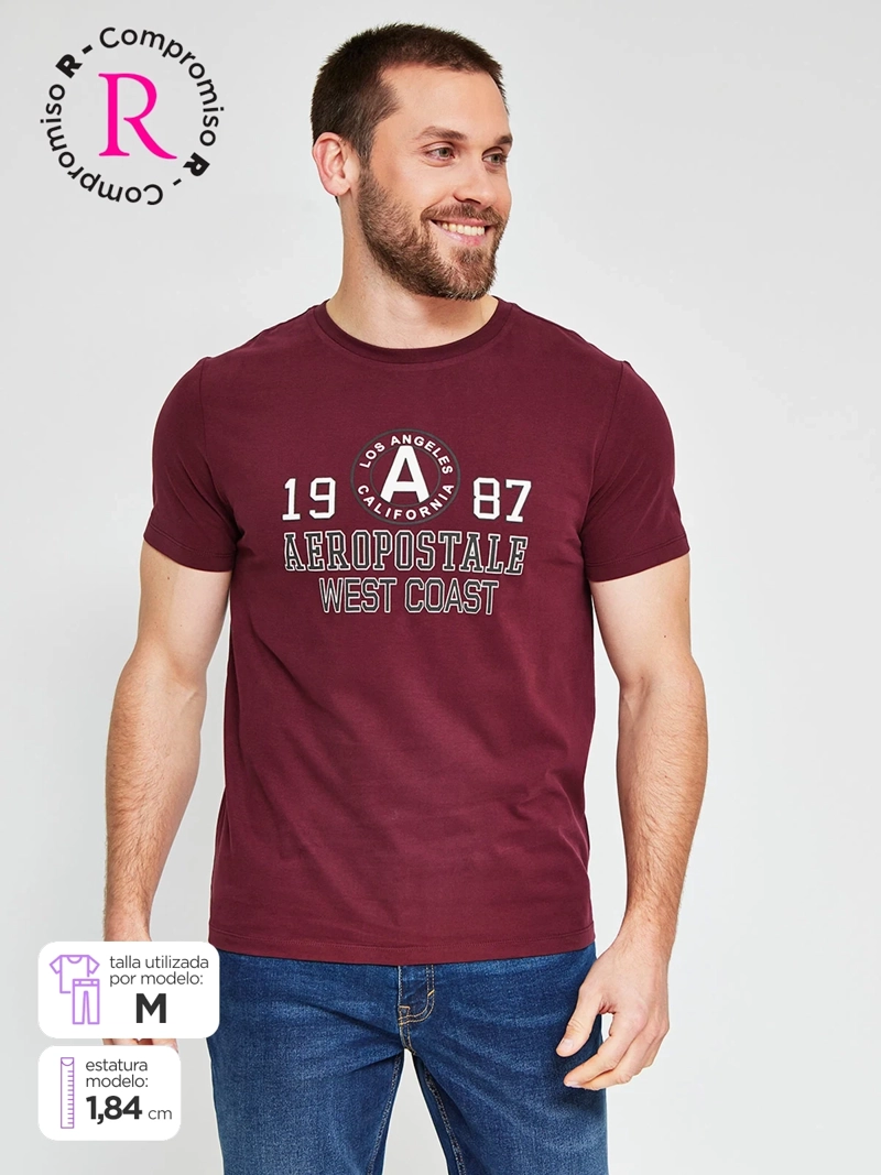 POLERA HOMBRE AEROPOSTALE ALGODÓN CUELLO REDONDO ESTAMPADO - 1