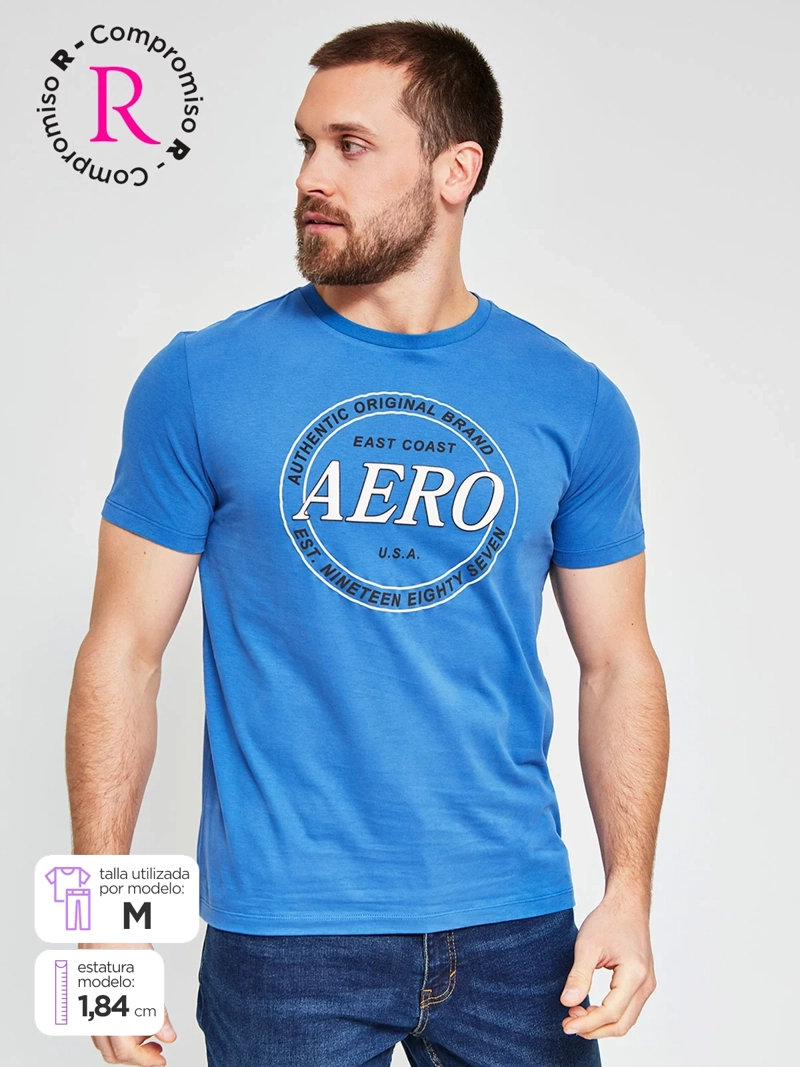 POLERA HOMBRE AEROPOSTALE ALGODÓN CUELLO REDONDO ESTAMPADO - 1