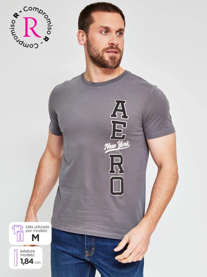 POLERA HOMBRE AEROPOSTALE ALGODÓN CUELLO REDONDO ESTAMPADO - 1