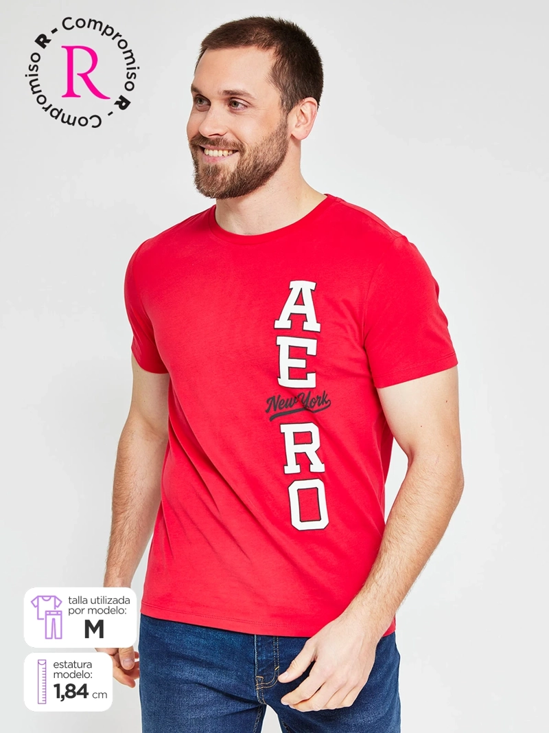 POLERA HOMBRE AEROPOSTALE ALGODÓN CUELLO REDONDO ESTAMPADO - 1