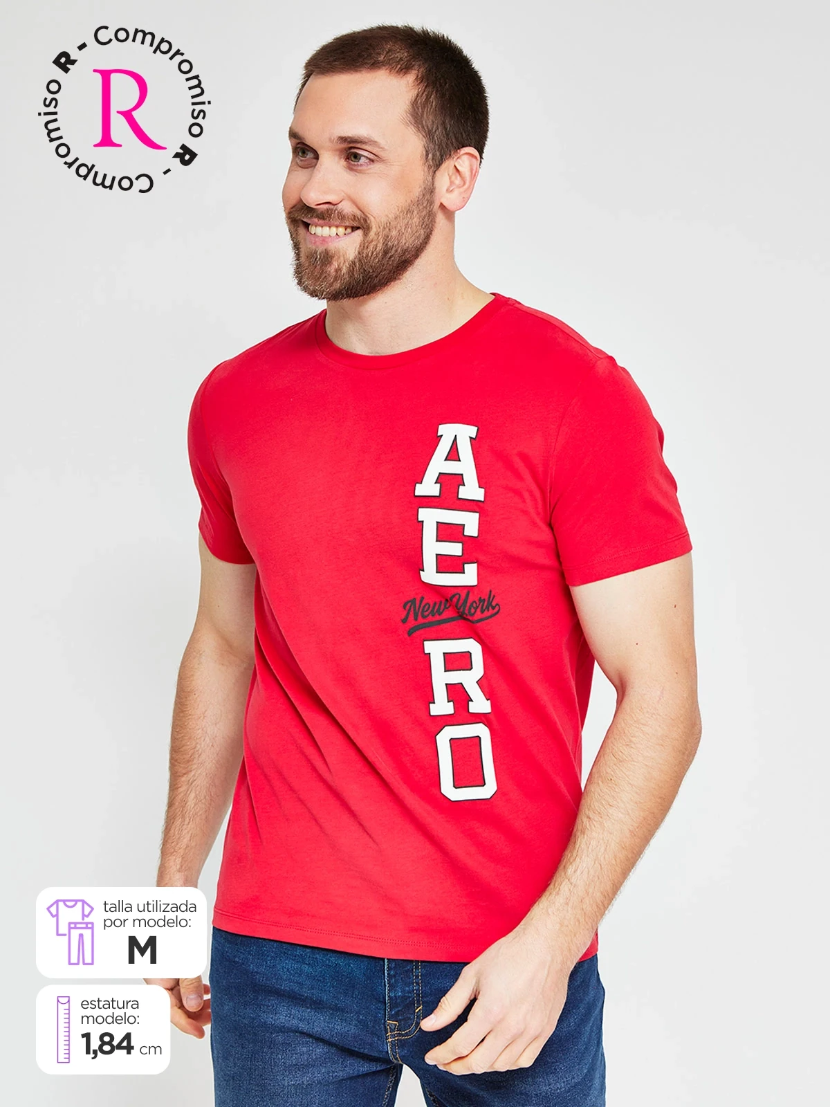 POLERA HOMBRE AEROPOSTALE ALGODÓN CUELLO REDONDO ESTAMPADO - 1