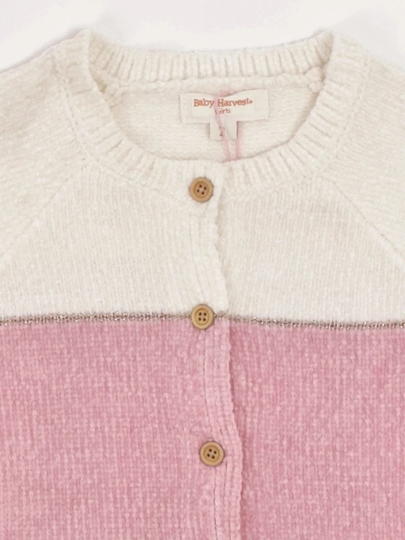 CHALECO NIÑA BABY HARVEST ABOTONADO BLOQUES COLORES - 5