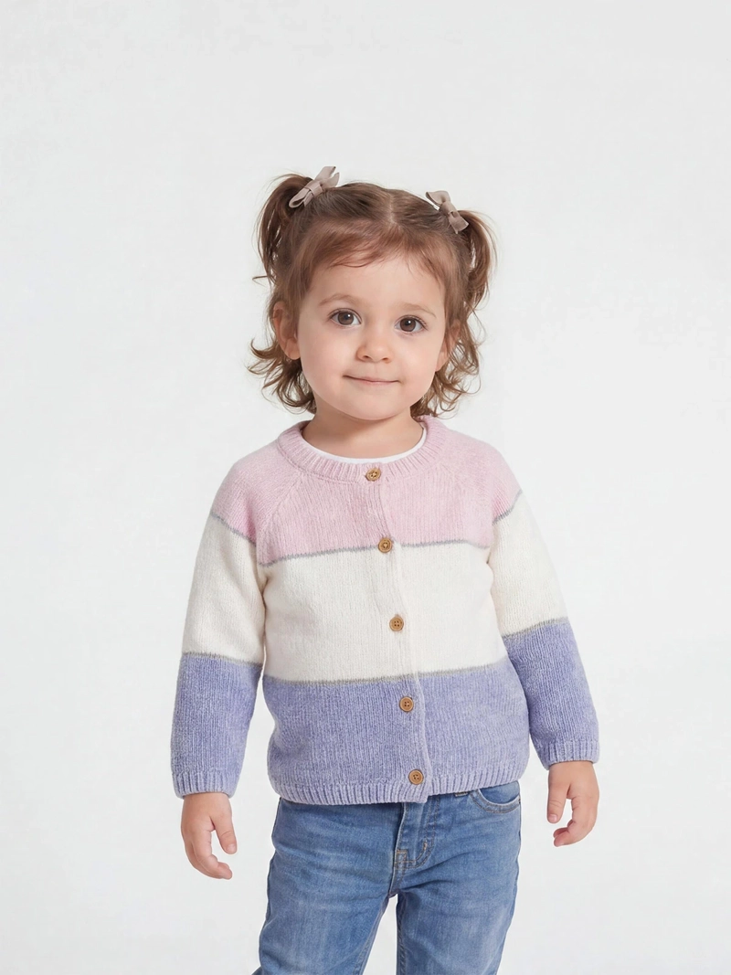 BABY HARVEST CHALECO NIÑA BABY HARVEST ABOTONADO BLOQUES COLORES