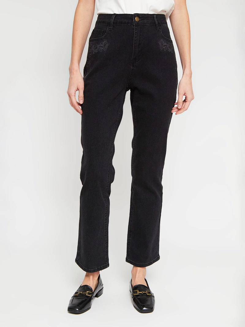 JEANS MUJER AZIZ ALGODÓN BORDADO - 2