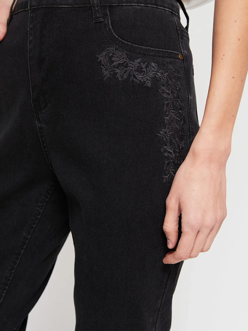 JEANS MUJER AZIZ ALGODÓN BORDADO - 4