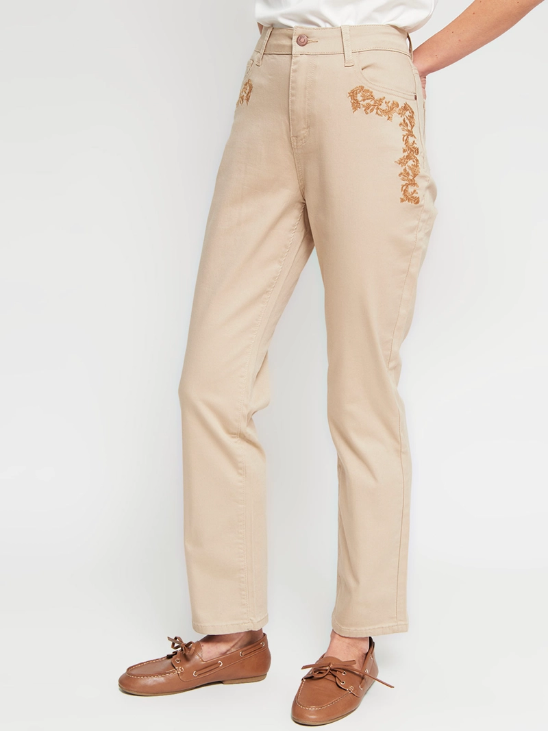 JEANS MUJER AZIZ ALGODÓN BORDADO - 2
