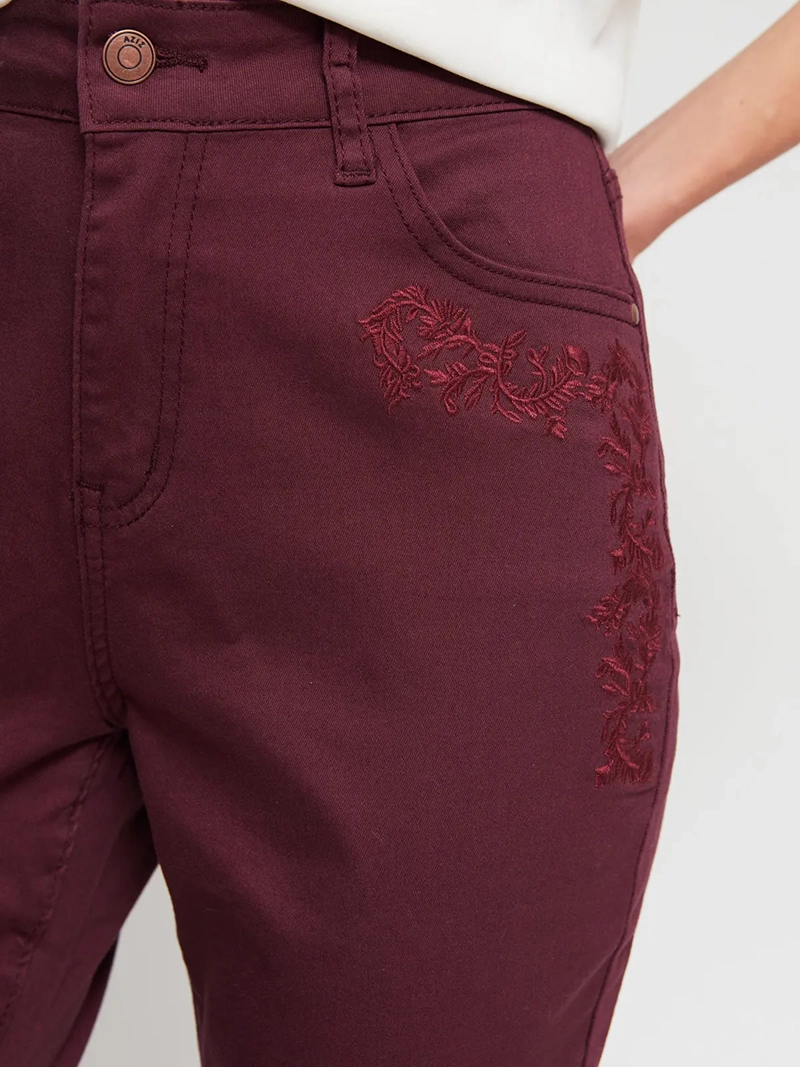 JEANS MUJER AZIZ ALGODÓN BORDADO - 4