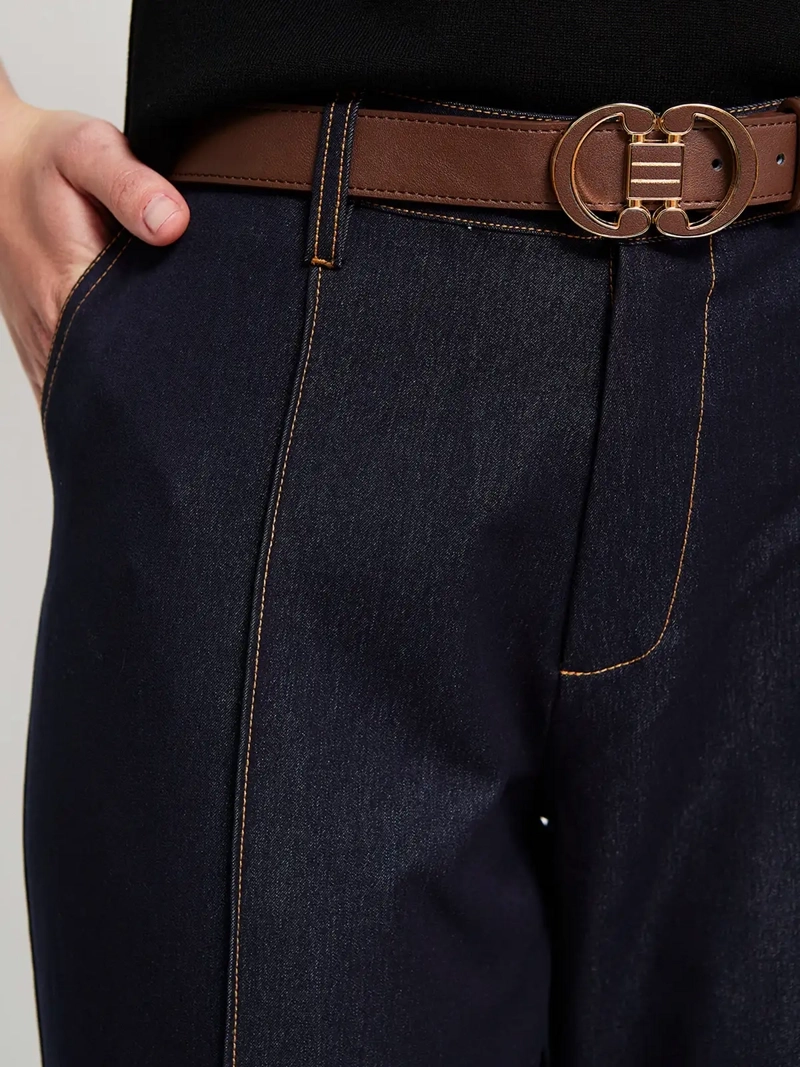 JEANS MUJER CACHAREL PIERNA ANCHA CINTURÓN - 4