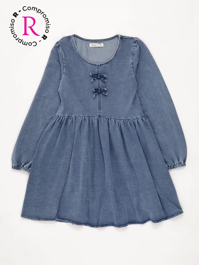VESTIDO NIÑA HARVEST ALGODÓN CORTO GLOBO - 3