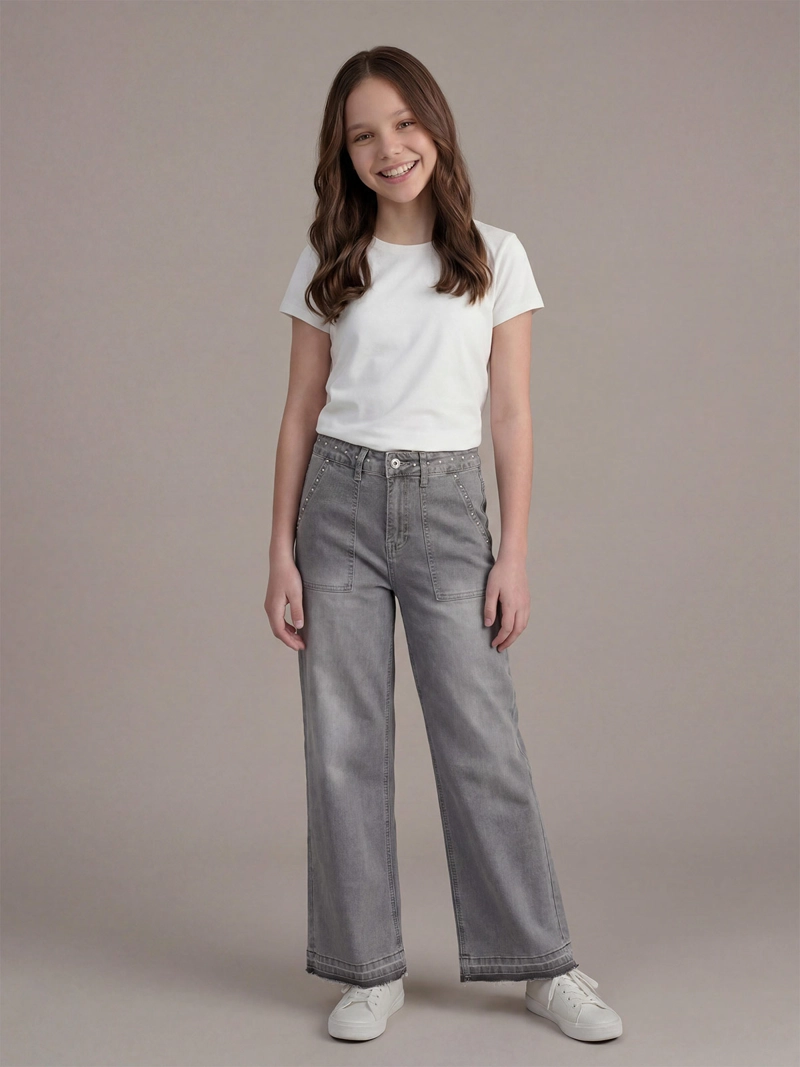 JEANS NIÑA INDEX WIDE FIT RECTO TACHAS - 1
