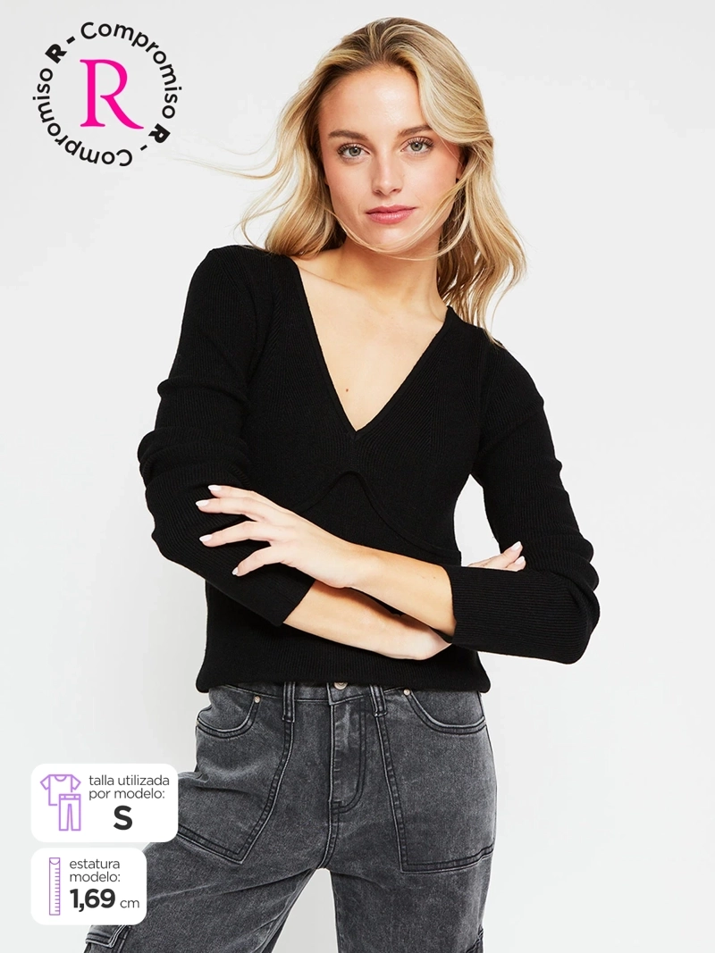 SWEATER MUJER BARBADOS CORTES - 1