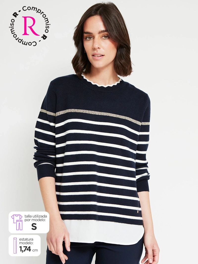 SWEATER MUJER CACHAREL CON BLUSA - 1
