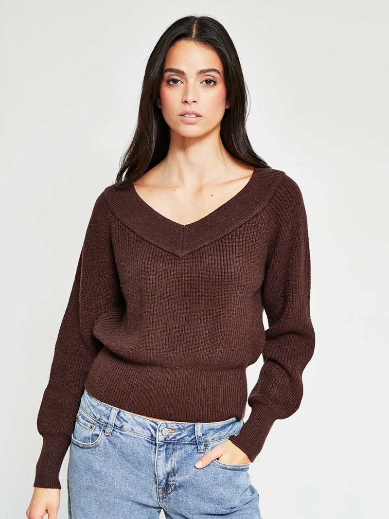 SWEATER MUJER INDEX ESCOTE ABIERTO MANGA LARGA - 2