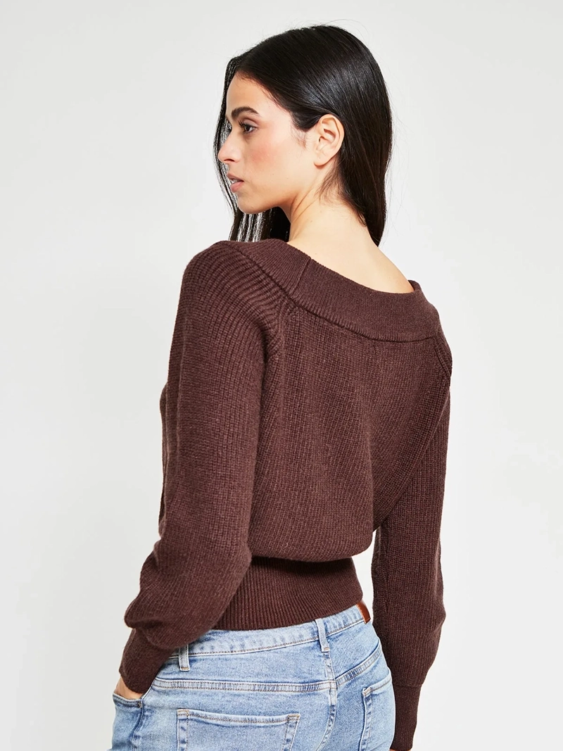 SWEATER MUJER INDEX ESCOTE ABIERTO MANGA LARGA - 3