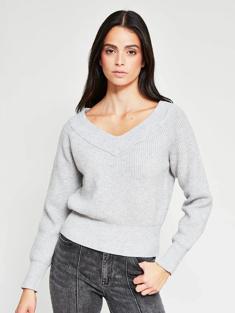 SWEATER MUJER INDEX ESCOTE ABIERTO MANGA LARGA - 2