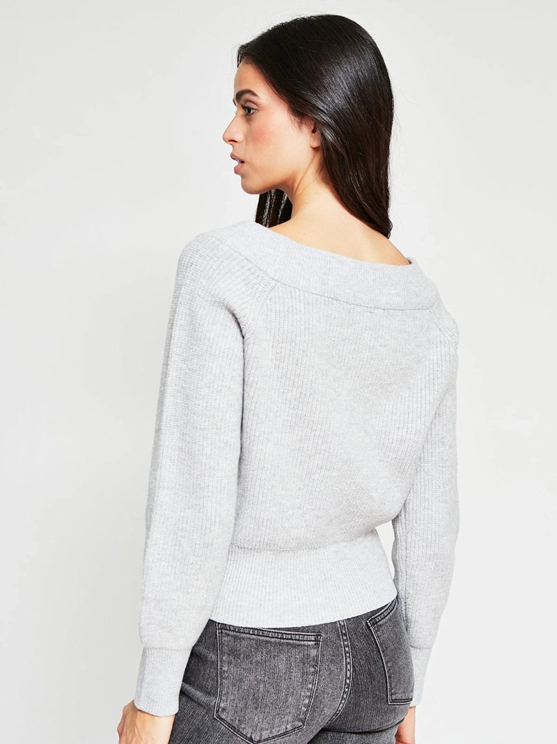 SWEATER MUJER INDEX ESCOTE ABIERTO MANGA LARGA - 3