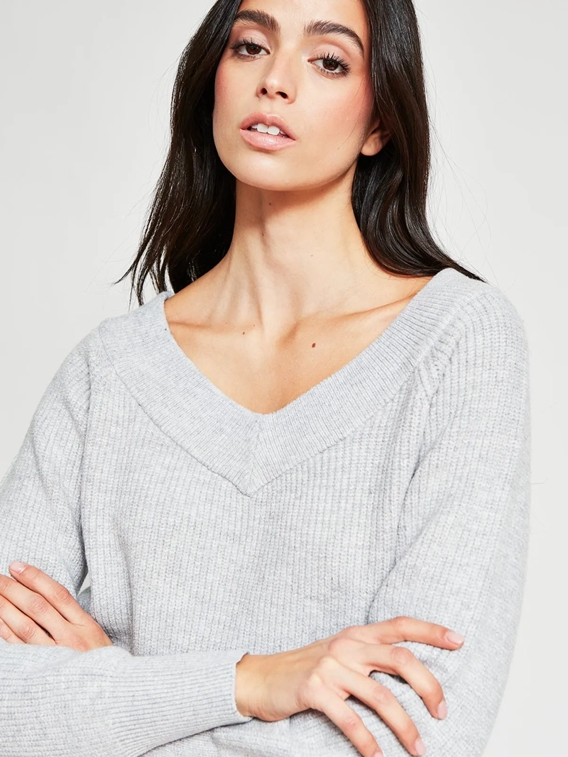 SWEATER MUJER INDEX ESCOTE ABIERTO MANGA LARGA - 4