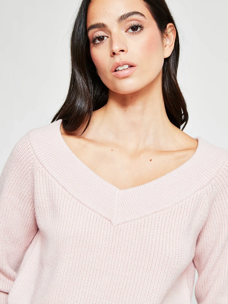 SWEATER MUJER INDEX ESCOTE ABIERTO MANGA LARGA - 4