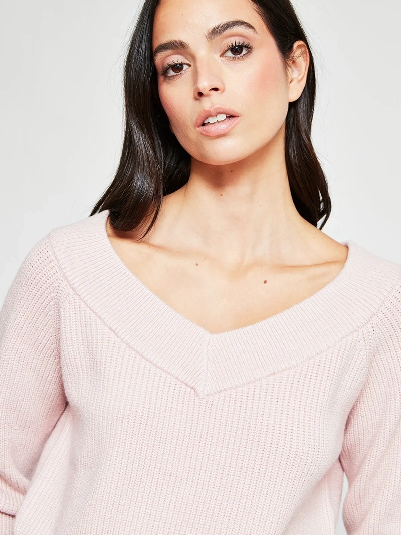 SWEATER MUJER INDEX ESCOTE ABIERTO MANGA LARGA - 4