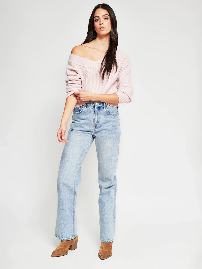 SWEATER MUJER INDEX ESCOTE ABIERTO MANGA LARGA - 5