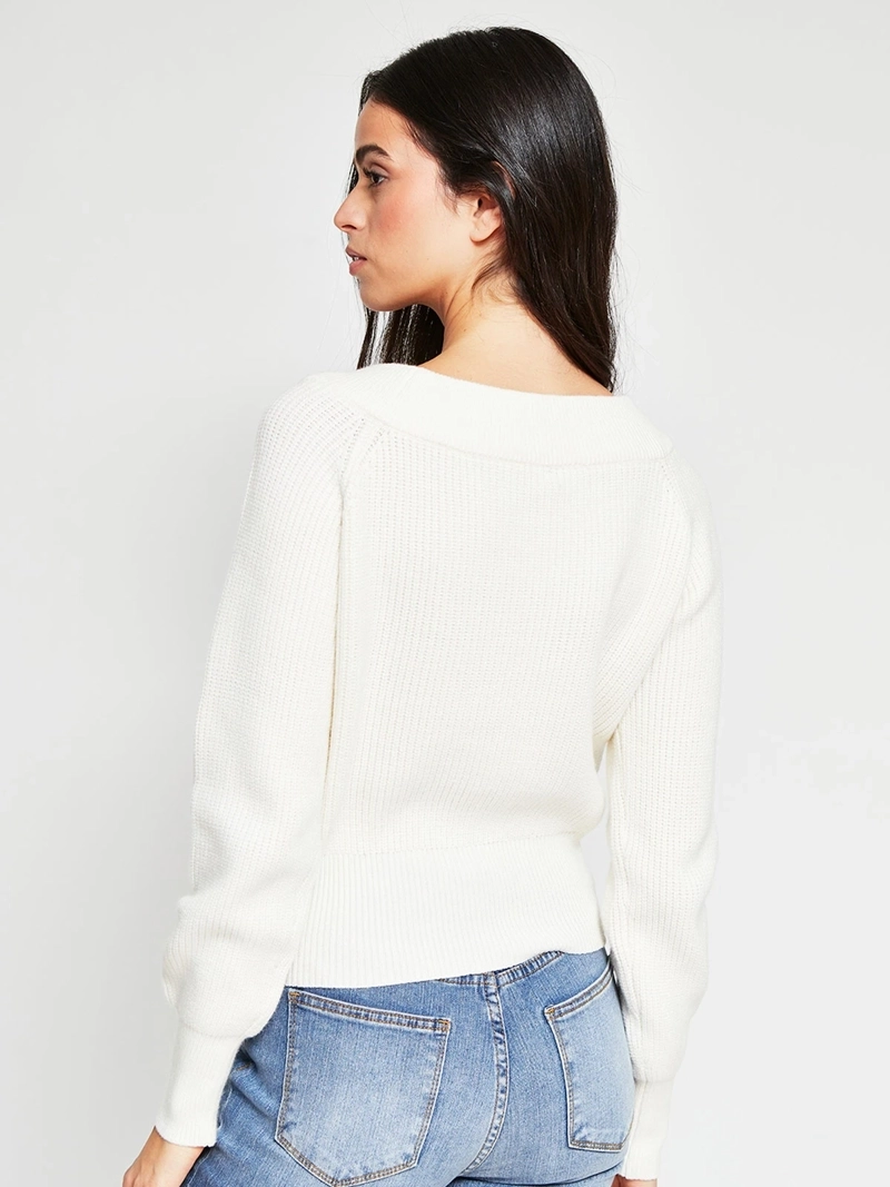 SWEATER MUJER INDEX ESCOTE ABIERTO MANGA LARGA - 3