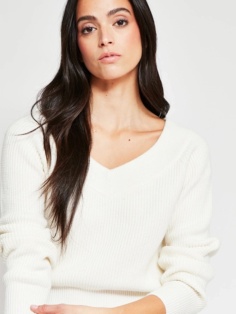 SWEATER MUJER INDEX ESCOTE ABIERTO MANGA LARGA - 4
