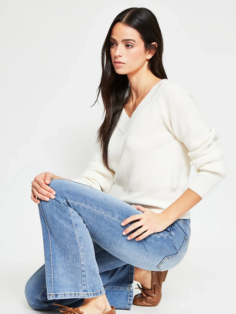 SWEATER MUJER INDEX ESCOTE ABIERTO MANGA LARGA - 5