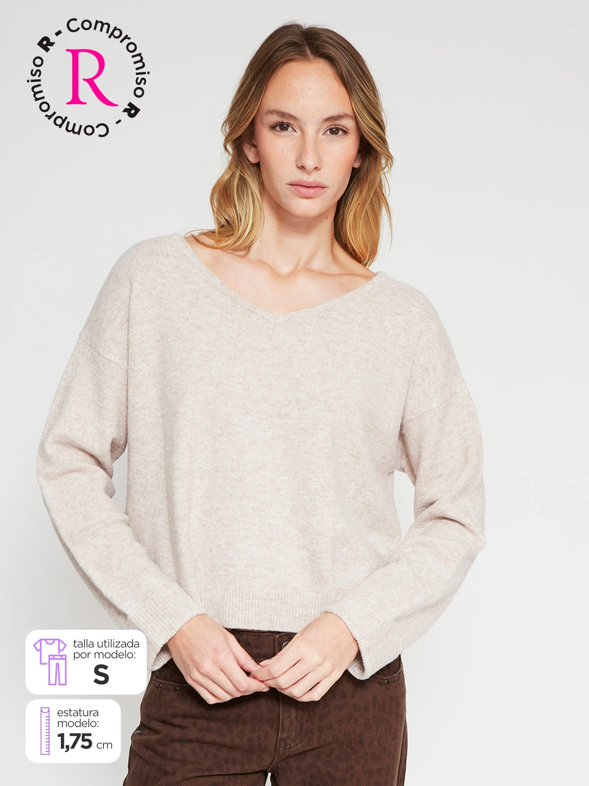 SWEATER MUJER INDEX MANGA LARGA BÁSICO - 1