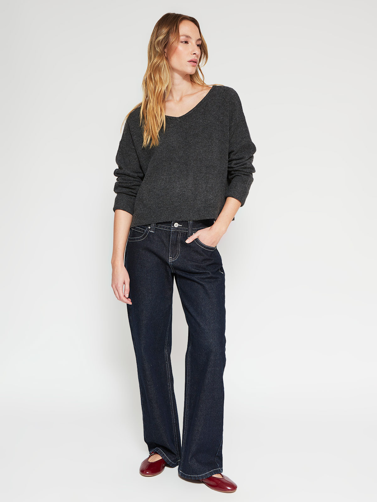 SWEATER MUJER INDEX MANGA LARGA BÁSICO - 4