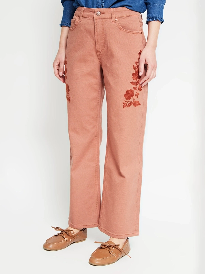 JEANS MUJER AZIZ ALGODÓN REGULAR BORDADO - 2