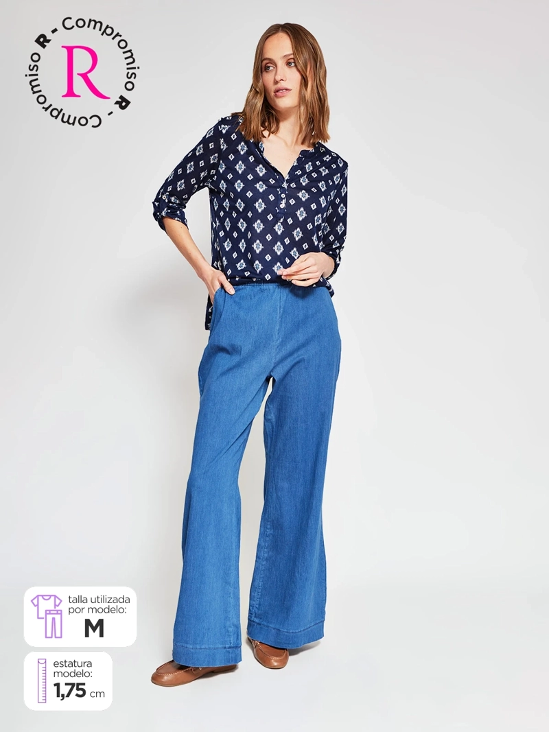 JEANS MUJER AZIZ ALGODÓN ANCHO - 1